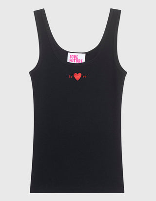 Geripptes Tanktop Kim mit Stickerei