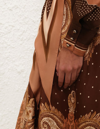 Seiden-Kleid Luna mit Bindegürtel