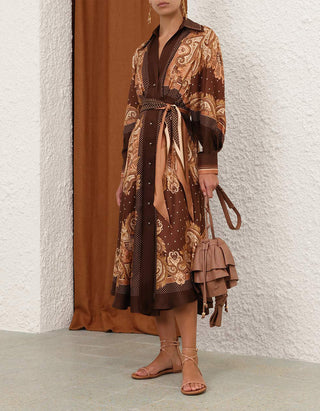 Seiden-Kleid Luna mit Bindegürtel