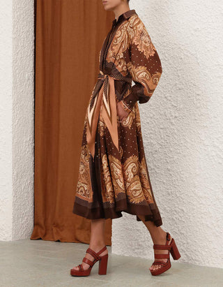 Seiden-Kleid Luna mit Bindegürtel