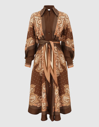 Seiden-Kleid Luna mit Bindegürtel