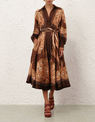 Seiden-Kleid Luna mit Bindegürtel