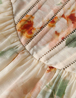 Leinen-Seiden-Korsagen-Kleid Carousel