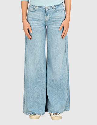 Wide-Leg Jeans mit Leinen-Anteil