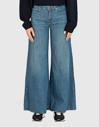 Wide-Leg Jeans mit Leinen-Anteil