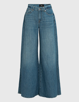 Wide-Leg Jeans mit Leinen-Anteil