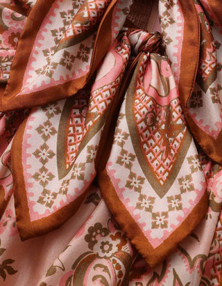 Midi-Seiden-Kleid Aster Scarf mit Schleifen-Details