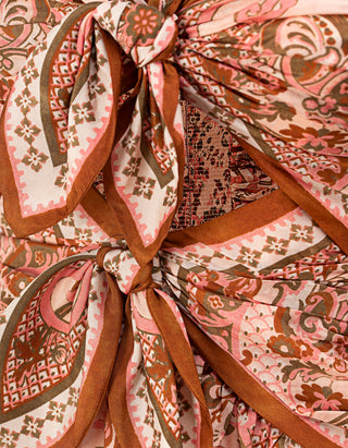 Midi-Seiden-Kleid Aster Scarf mit Schleifen-Details