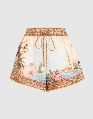 High-Waist Leinen-Shorts Mahon
