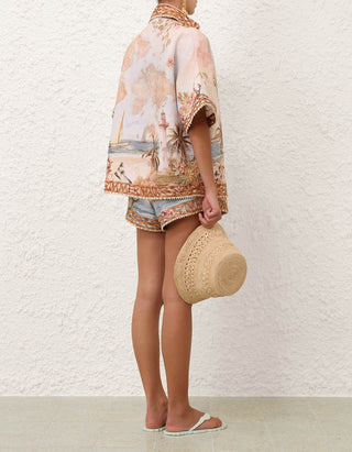 High-Waist Leinen-Shorts Mahon