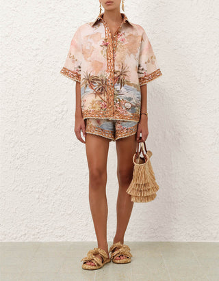 High-Waist Leinen-Shorts Mahon