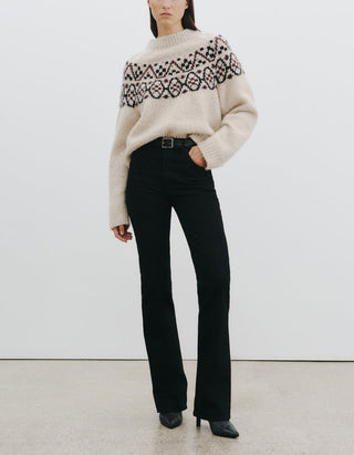 Gemusterter Kaschmir-Seide Strickpullover Chrissy