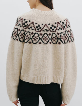 Gemusterter Kaschmir-Seide Strickpullover Chrissy