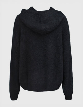 Oversize Strick-Hoodie mit Wording