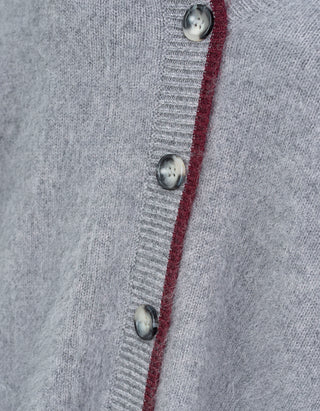 Fuzzy-Woll-Cardigan Ada mit Stickerei