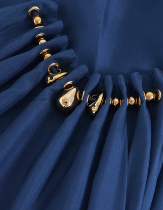 Seiden Maxi-Kleid Aster Gathered