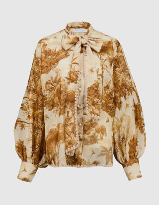 Gemusterte Bluse Indra Tie