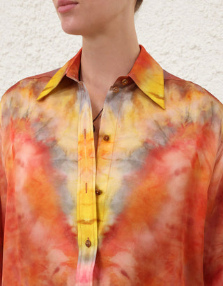 Gemusterte Seiden-Bluse Alchemy Relaxed