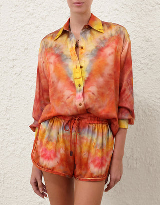 Gemusterte Seiden-Bluse Alchemy Relaxed