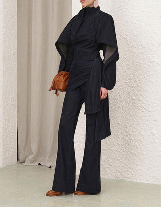 Flare-Leg Jeans Valiant mit asymmetrischem Binde-Detail