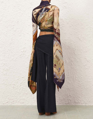 Flare-Leg Jeans Valiant mit asymmetrischem Binde-Detail