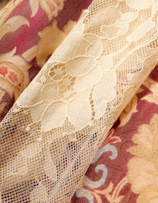 Seiden-Kleid Valiant Panelled mit Spitze und Bindegürtel