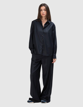 Wide-Leg Woll-Hose Astrid mit Seidenanteil