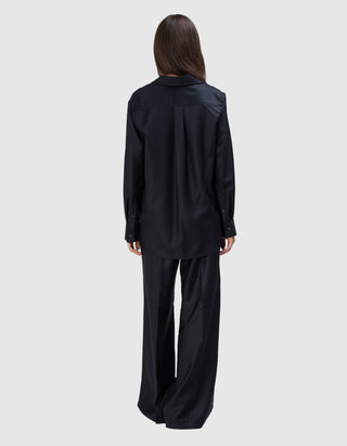 Wide-Leg Woll-Hose Astrid mit Seidenanteil