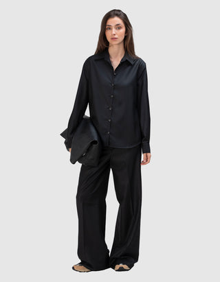 Wide-Leg Woll-Hose Astrid mit Seidenanteil