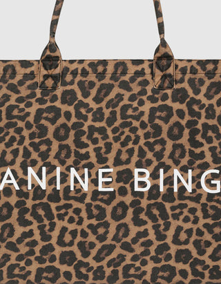 Canvas-Tote im Leo-Design mit Label-Wording