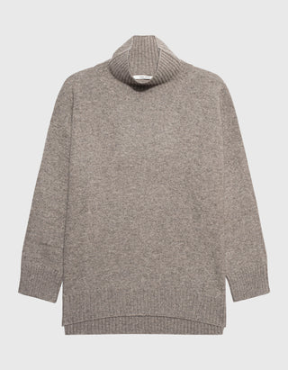 Oversize Woll-Pullover mit Stehkragen