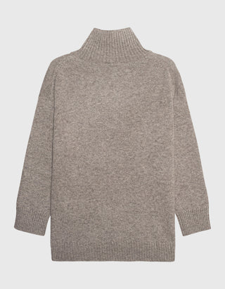 Oversize Woll-Pullover mit Stehkragen