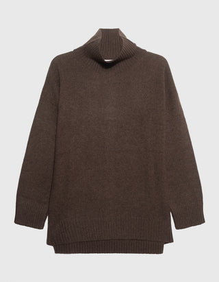 Oversize Woll-Pullover mit Stehkragen