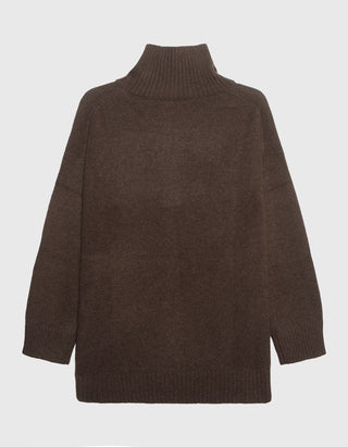 Oversize Woll-Pullover mit Stehkragen