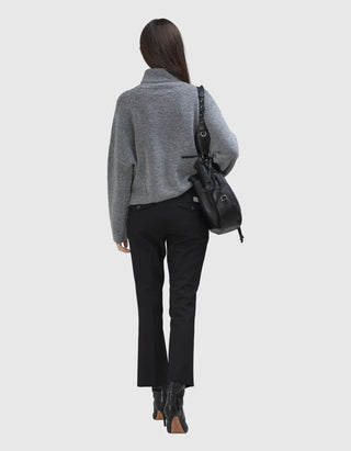 Bouclé Rollkragen-Pullover Zeta Posa Roll