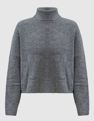 Bouclé Rollkragen-Pullover Zeta Posa Roll