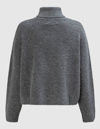 Bouclé Rollkragen-Pullover Zeta Posa Roll