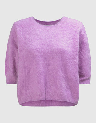 Fuzzy Kurzarm-Kaschmir-Pullover Brushed Belli
