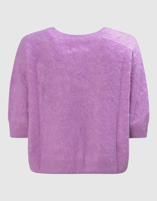 Fuzzy Kurzarm-Kaschmir-Pullover Brushed Belli