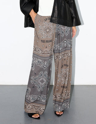 Gemusterte Wide-Leg Hose Astin