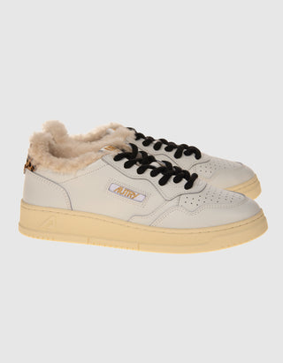 Gefütterte Leder-Sneaker Medalist Fur