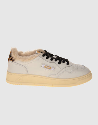 Gefütterte Leder-Sneaker Medalist Fur