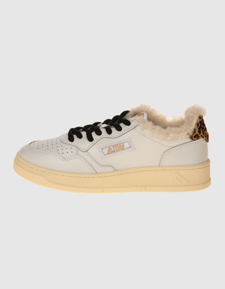 Gefütterte Leder-Sneaker Medalist Fur