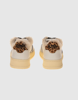 Gefütterte Leder-Sneaker Medalist Fur