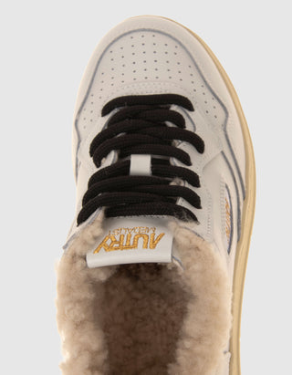 Gefütterte Leder-Sneaker Medalist Fur