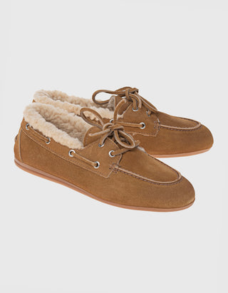Gefütterte Veloursleder-Loafer Brushed Fur