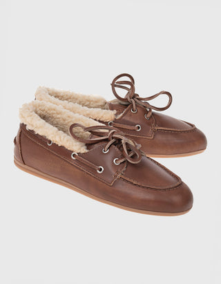 Gefütterter Leder-Loafer Brushed Fur