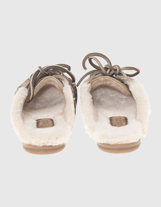 Gefütterte Veloursleder-Mules Boat Mule Fur