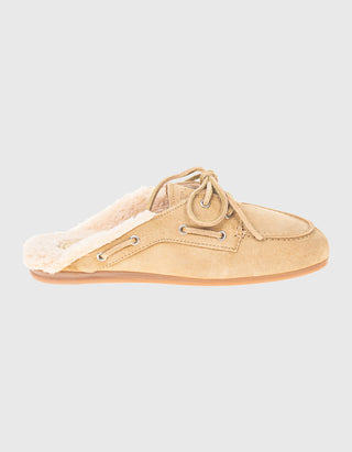 Gefütterte Veloursleder-Mules Boat Mule Fur