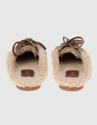 Gefütterte Veloursleder-Mules Boat Fur